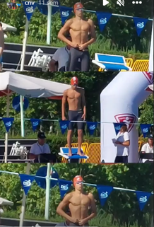 Unai a una competició de natació