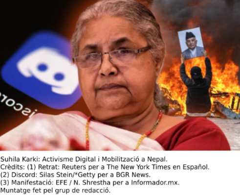 Sushila Karki darrere discord i una imatge impactant de trifulges a Nepal.